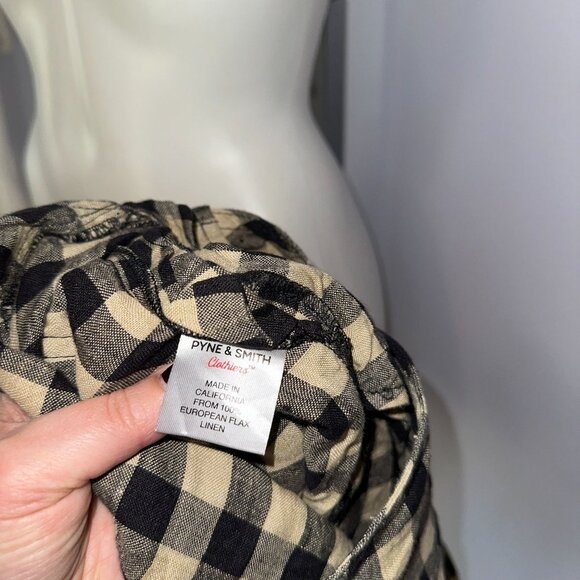 Pyne & Smith No 11 Linen Shortalls Gingham Montmartre Size XS Lagenlook Overalls - Picture 2 of 5